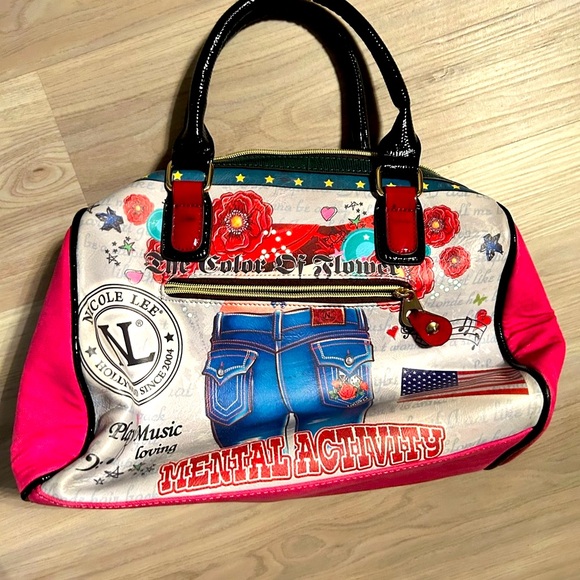 Nicole Lee Modern Print/Western Cowboy-Colorful Fun Handbag/Purse - Picture 4 of 9